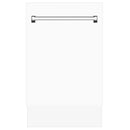 ZLINE 18-Inch Tallac Series 3rd Rack Top Control Dishwasher in White Matte with Stainless Steel Tub, 51dBa (DWV-WM-18)