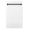 ZLINE Autograph Edition 18-Inch Compact 3rd Rack Top Control Dishwasher in White Matte with Matte Black Handle, 51dBa (DWVZ-WM-18-MB)