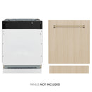 Dishwasher built-in panel-ready kit showing unit cutout and handle panel placeholders