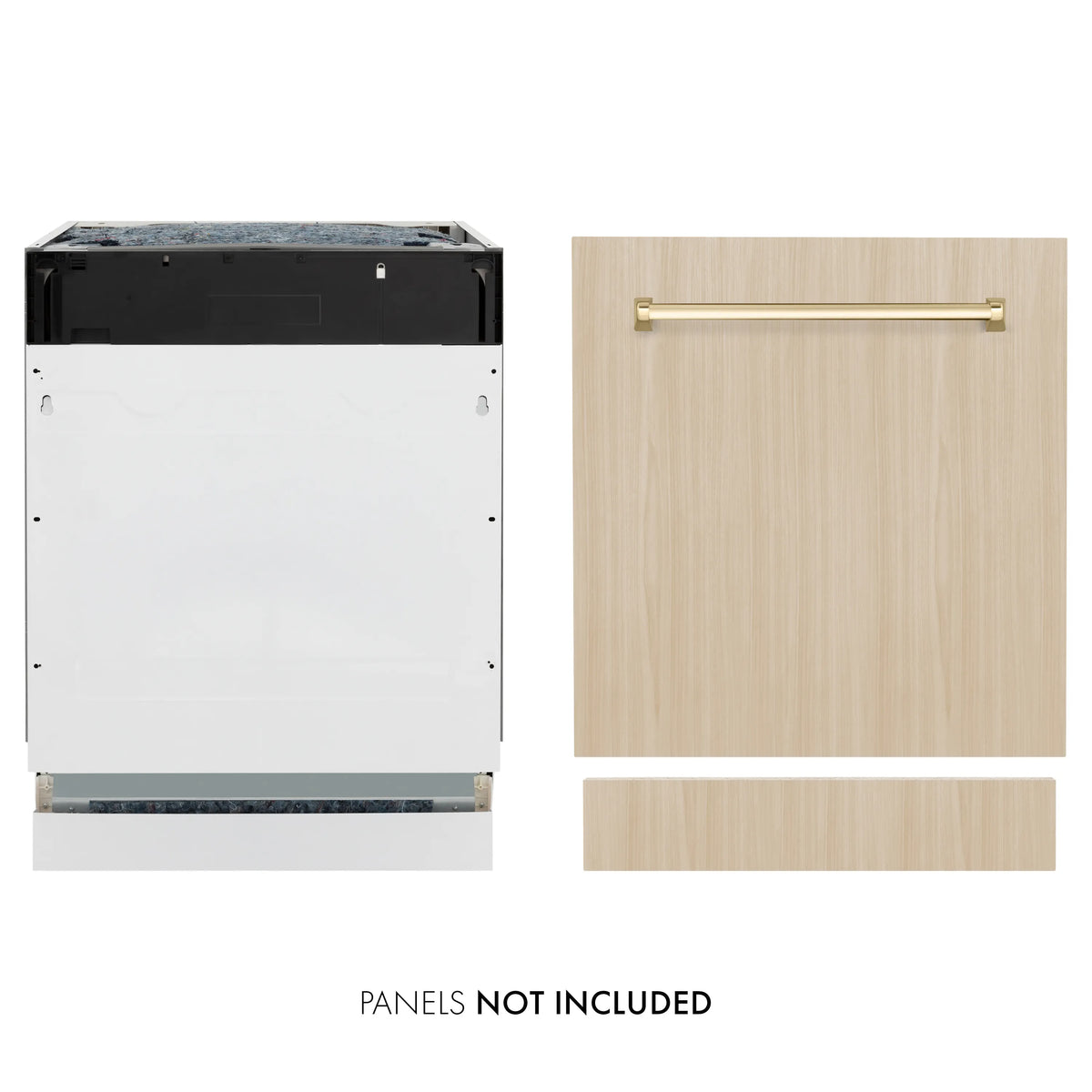 Built-in tall dishwasher with custom panel handle and two panel color options