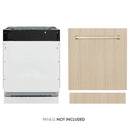 Built-in tall dishwasher with custom panel handle and two panel color options