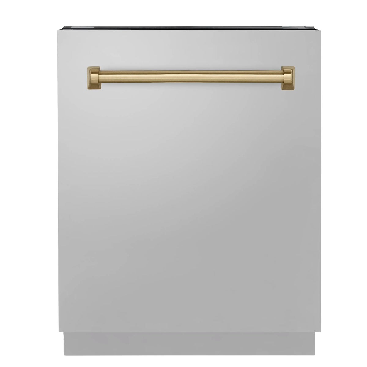 ZLINE 4-Piece Appliance Package - 48-Inch Paramount Induction Range, Refrigerator, Dishwasher, and 24-Inch Microwave Drawer in Stainless Steel with Champagne Bronze Accents