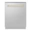ZLINE Autograph Edition 24-Inch 3rd Rack Top Control Tall Tub Dishwasher in Stainless Steel with Gold Handle, 51dBa (DWVZ-304-24-G)