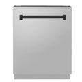 ZLINE Autograph Edition 24-Inch 3rd Rack Top Control Tall Tub Dishwasher in Stainless Steel with Matte Black Handle, 51dBa (DWVZ-304-24-MB)