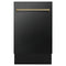 ZLINE 18-Inch Autograph Edition Tall Tub Dishwasher in Black Stainless Steel with Champagne Bronze Handle (DWVZ-BS-18-CB)