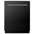 ZLINE Autograph Edition 24-Inch Tall Tub Dishwasher in Black Stainless Steel with Champagne Bronze Handle (DWVZ-BS-24-CB)