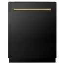 ZLINE Autograph Edition 24-Inch Tall Tub Dishwasher in Black Stainless Steel with Champagne Bronze Handle (DWVZ-BS-24-CB)