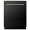 ZLINE Autograph Edition 24-Inch Tall Tub Dishwasher in Black Stainless Steel with Champagne Bronze Handle (DWVZ-BS-24-CB)