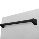 Dishwasher top handle, matte black, mounted on stainless panel