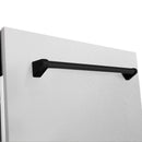 Dishwasher door handle with matte black finish
