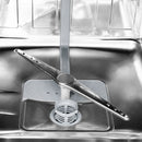 Stainless dishwasher tub with spray arm and central wash drain filter