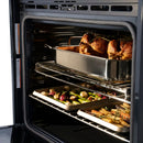 ZLINE 30-Inch Professional True Convection Double Wall Oven with Air Fry and Self Clean in Satin Stainless Steel with White Matte Doors (WADS-WM-30)