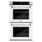 ZLINE 30-Inch Professional True Convection Double Wall Oven with Air Fry and Self Clean in DuraSnow Stainless Steel with White Matte Doors (WADS-WM-30)