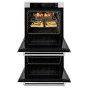 ZLINE 30-Inch Professional True Convection Double Wall Oven with Air Fry and Self Clean in Satin Stainless Steel with White Matte Doors (WADS-WM-30)