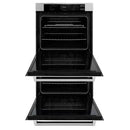 ZLINE 30-Inch Professional True Convection Double Wall Oven with Air Fry and Self Clean in Stainless Steel with White Matte Doors (WAD-WM-30)