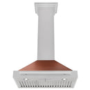 ZLINE 30-Inch Convertible Fingerprint Resistant Satin Stainless Steel Range Hood with Copper Shell and Stainless Steel Handle (KB4SNX-C-30)