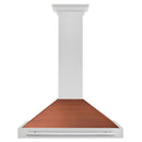 ZLINE 36-Inch Convertible Fingerprint Resistant Satin Stainless Steel Range Hood with Copper Shell and Stainless Steel Handle (KB4SNX-C-36)
