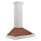 ZLINE 36-Inch Convertible Fingerprint Resistant DuraSnow® Stainless Steel Range Hood with Copper Shell and Stainless Steel Handle (KB4SNX-C-36)