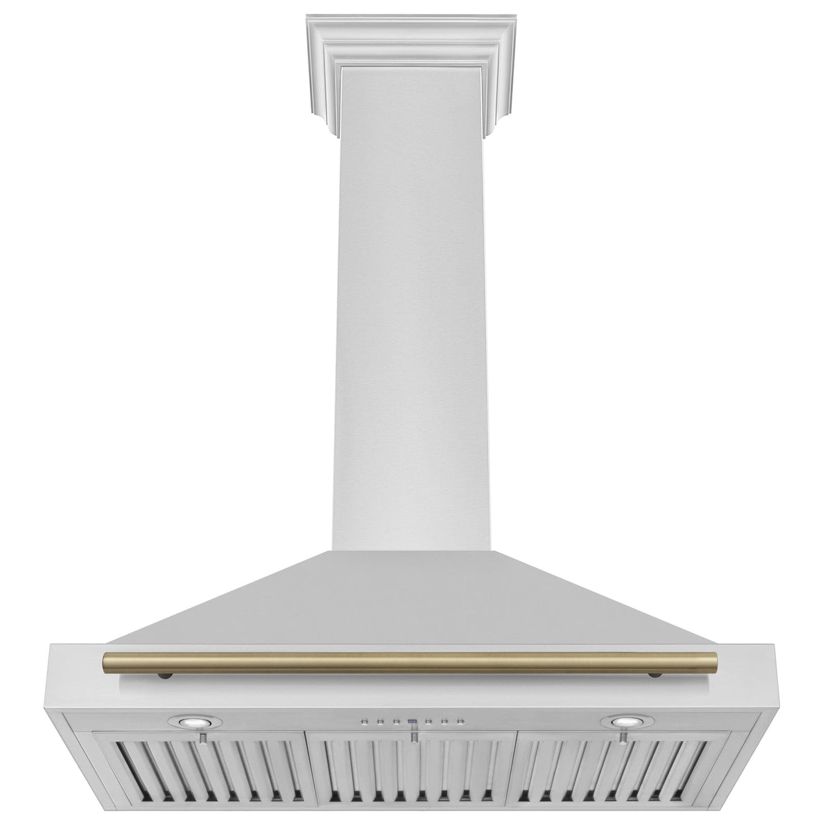 ZLINE 36-Inch Autograph Edition Wall Mounted Range Hood in Outdoor Stainless Steel with Champagne Bronze Accents (KB4STZ-36-CB)