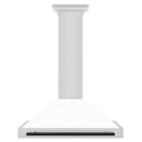 ZLINE 36-Inch Autograph Edition Wall Mounted Range Hood in Stainless Steel with White Matte Shell and Matte Black Accents (KB4STZ-WM36-MB)
