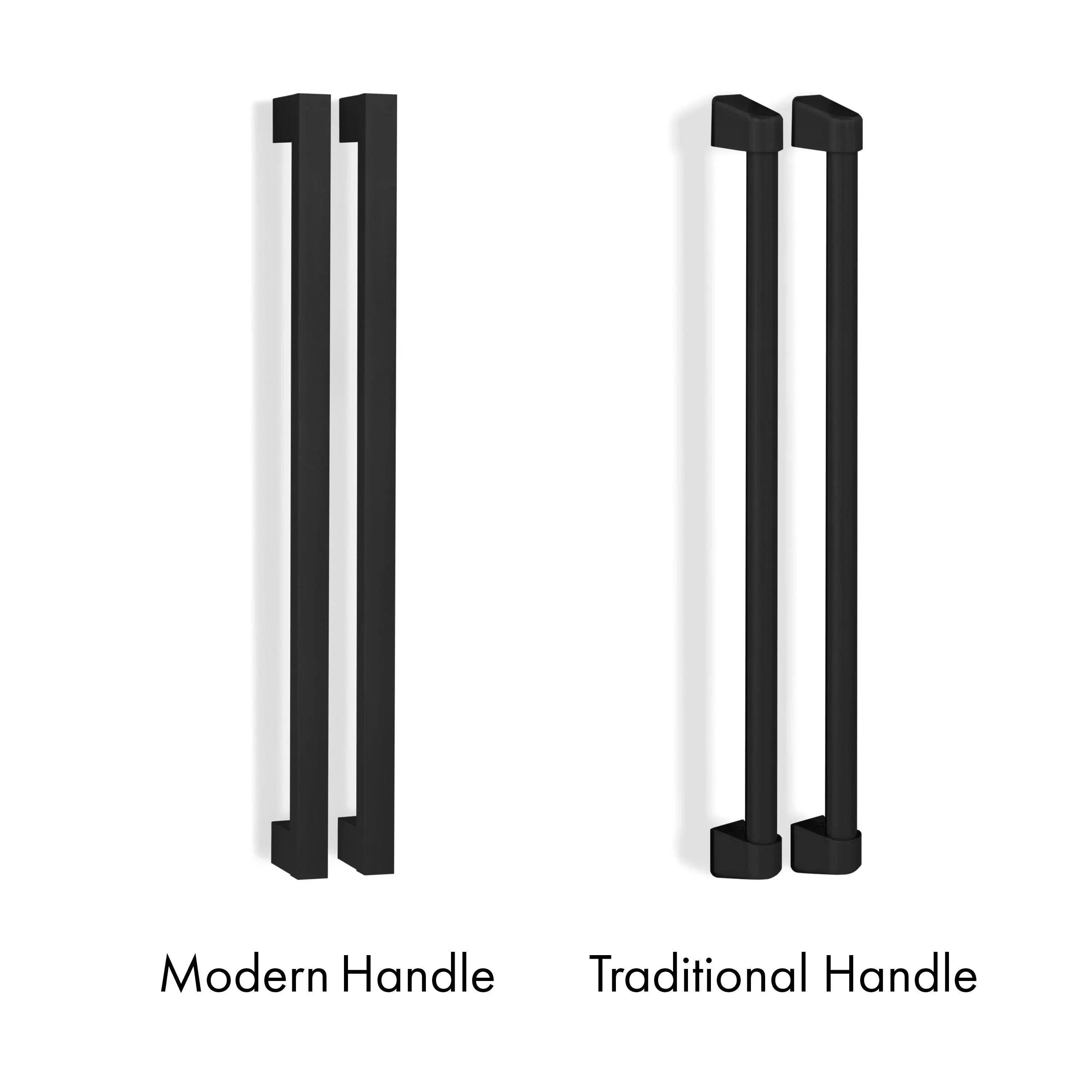 Stainless steel refrigerator handle styles: modern and traditional matte black grips
