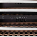 ZLINE 24-Inch Monument Autograph Edition Dual Zone 44-Bottle Wine Cooler in Stainless Steel with Champagne Bronze Accents (RWVZ-UD-24-CB)