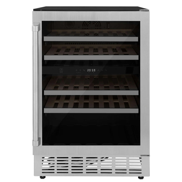ZLINE 24-Inch Monument Dual Zone 44-Bottle Wine Cooler in Stainless Steel (RWV-UD-24)