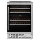 ZLINE 24-Inch Monument Autograph Edition Dual Zone 44-Bottle Wine Cooler in Stainless Steel with Matte Black Accents (RWVZ-UD-24-MB)