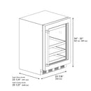 ZLINE 24-Inch Touchstone 151 Can Beverage Fridge With Hand Hammered Copper Glass Door (RBSO-HH-24)