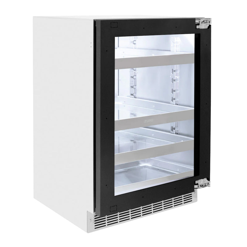 ZLINE 24-Inch Touchstone 151 Can Indoor/Outdoor Beverage Fridge with Panel Ready Glass Door (RBSPO-24)