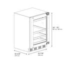 ZLINE Autograph Edition 24-Inch Touchstone 151 Can Indoor/Outdoor Beverage Fridge With Panel Ready Glass Door And Polished Gold Handle (RBSPOZ-24-G)
