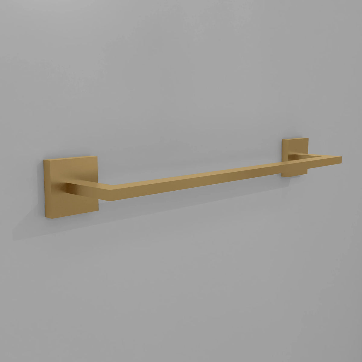 Wall-mounted champagne bronze towel rail bar with two rectangular brackets
