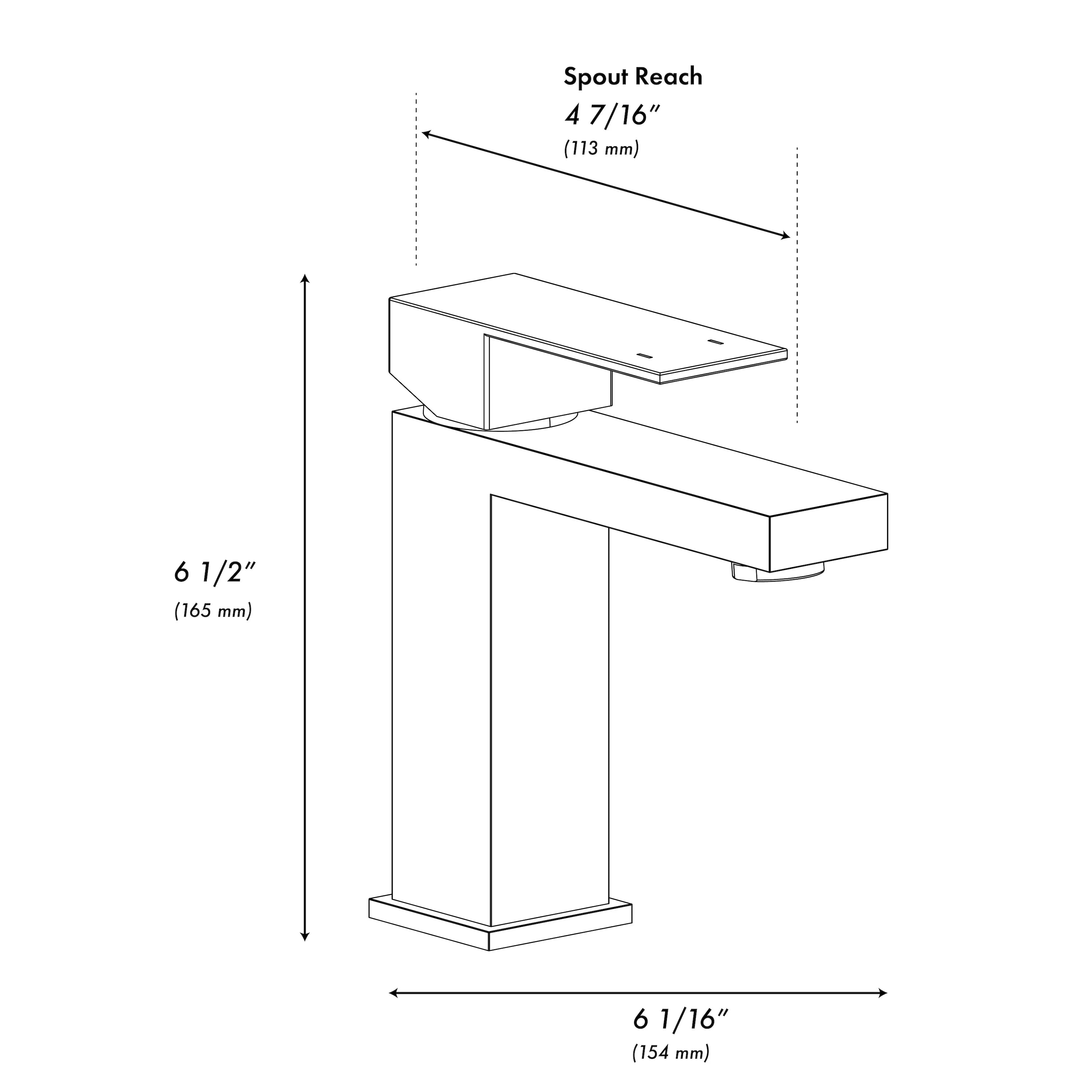 Modern single-handle bath faucet in brushed nickel, tall square body with lever and spout.