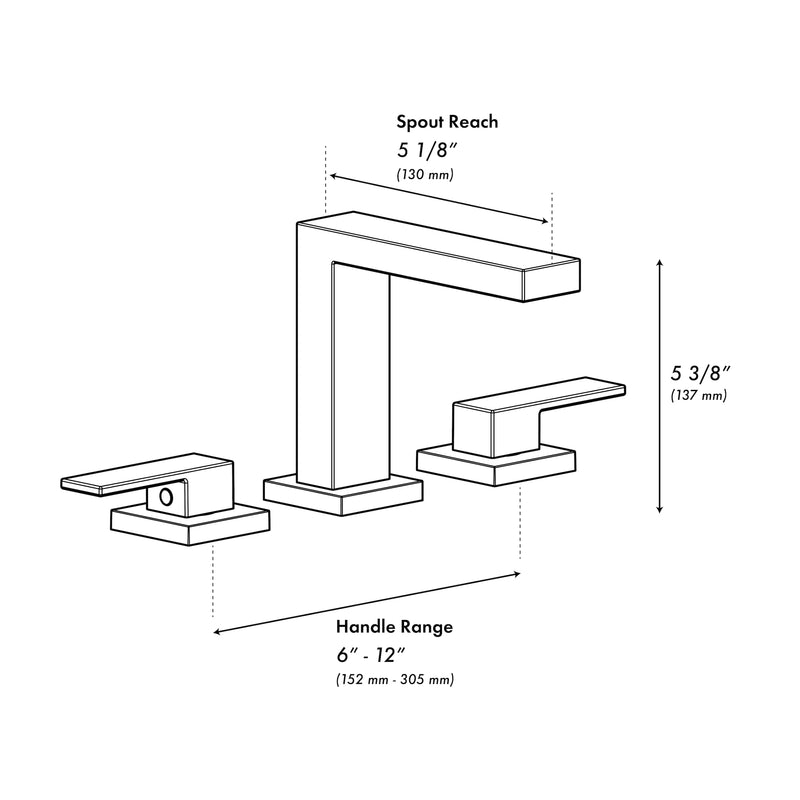 ZLINE Rubicon Modern Widespread Bath Faucet in Matte Black (RBCN3-BF-MB)
