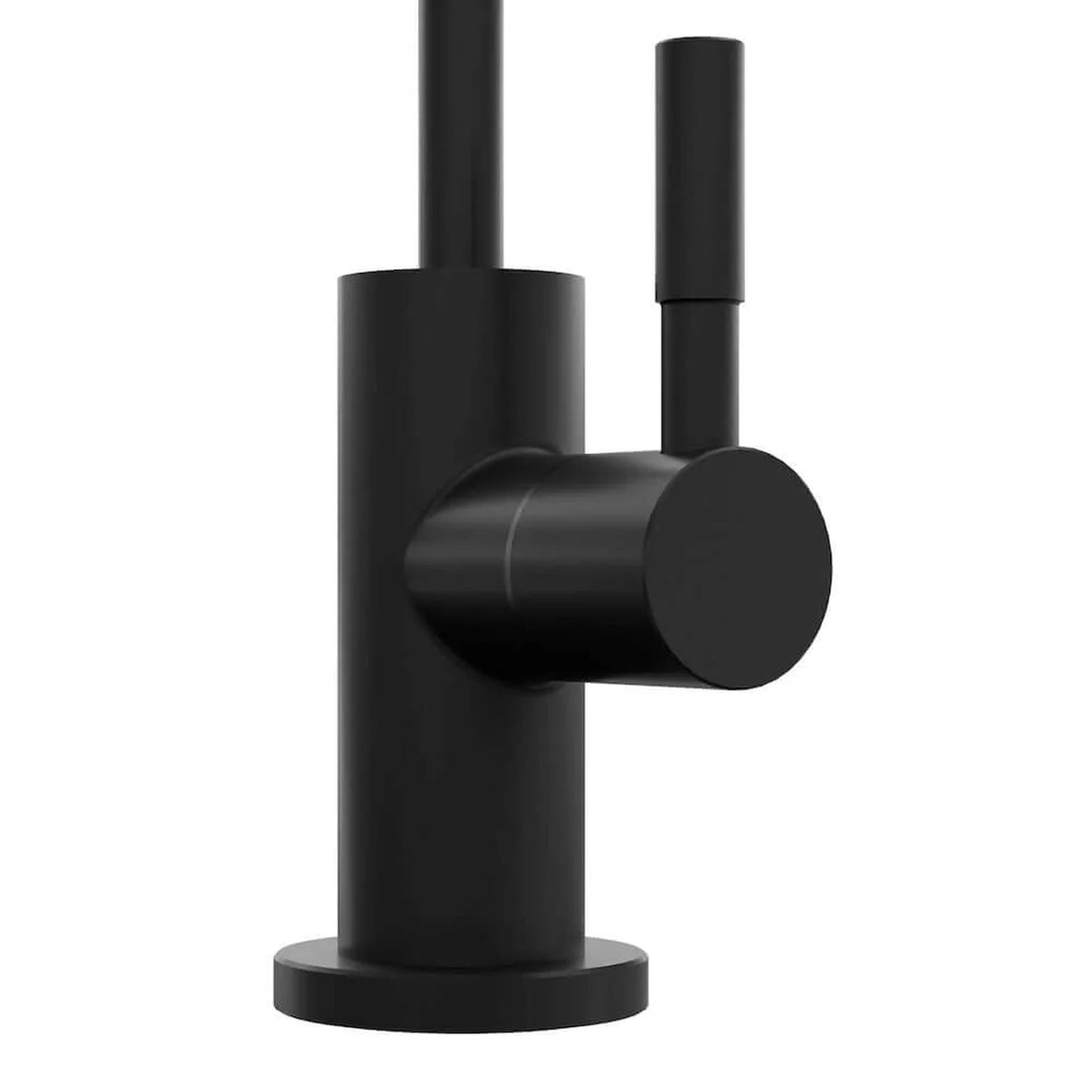 Matte black single-handle drink faucet with cylindrical body and side control