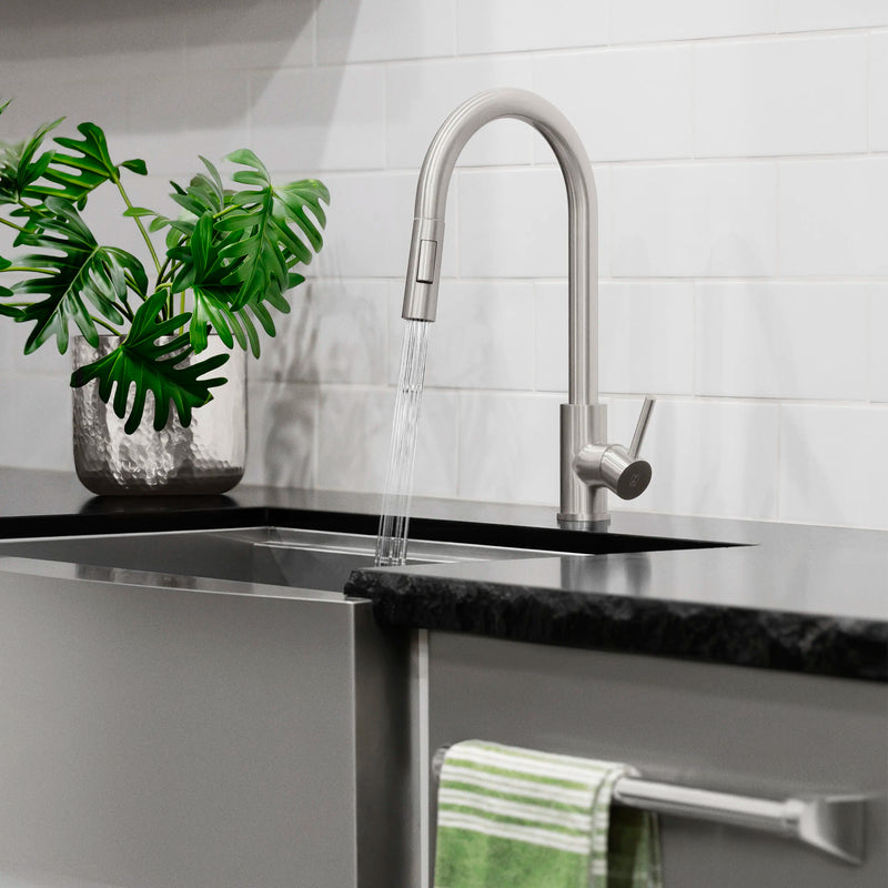 ZLINE Rubicon Pull Down Single Handle Kitchen Faucet in Brushed Nickel (RBCN1-KF-BN)
