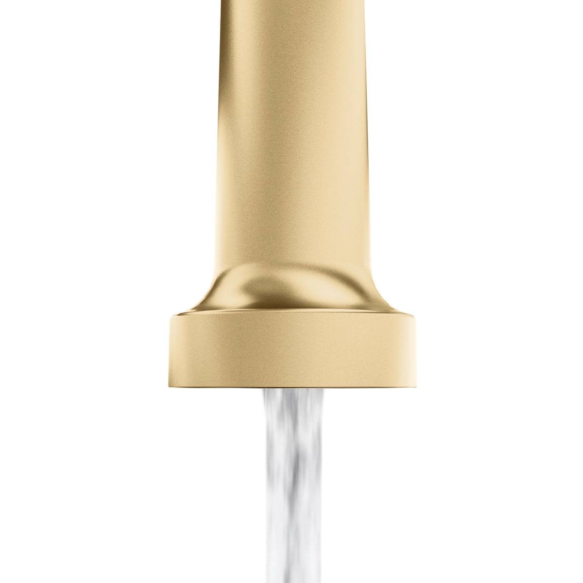 Champagne bronze faucet spout with rounded base and smooth cylindrical finish