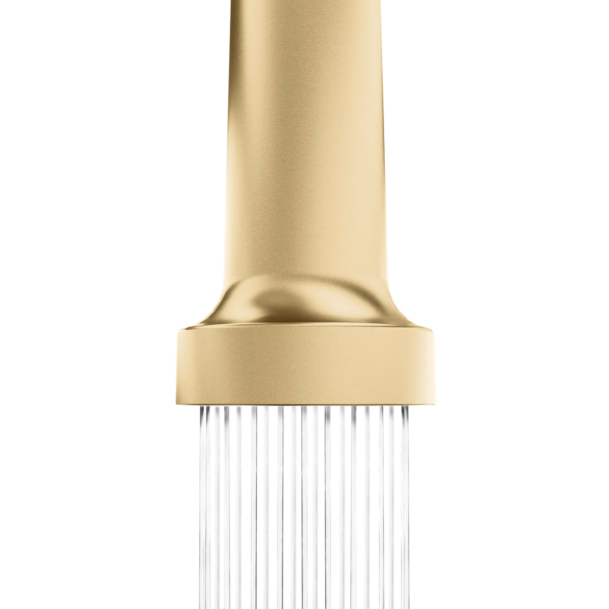 Champagne bronze spray head tip releasing multiple water streams