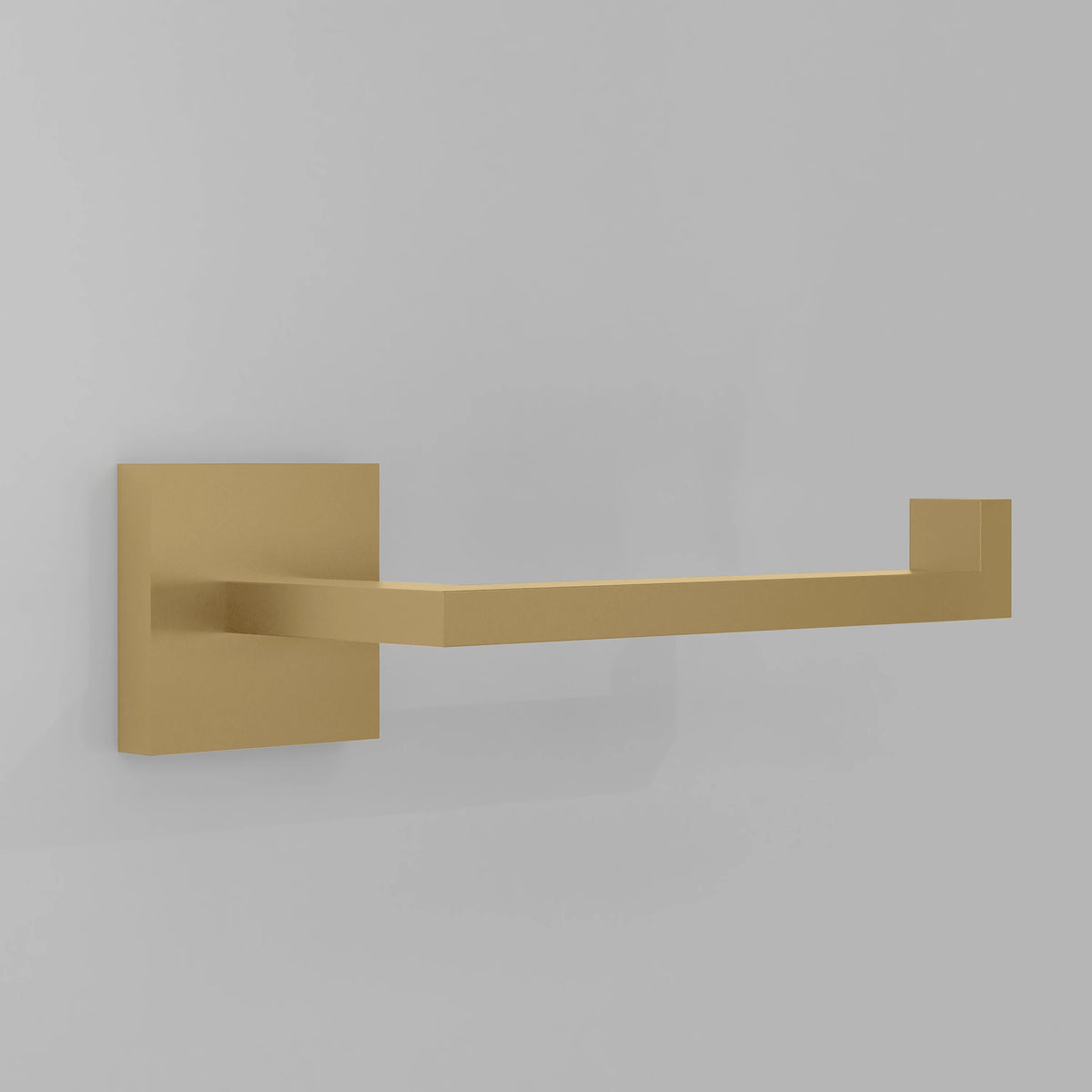 Champagne bronze toilet paper holder with square wall mount and flat arm