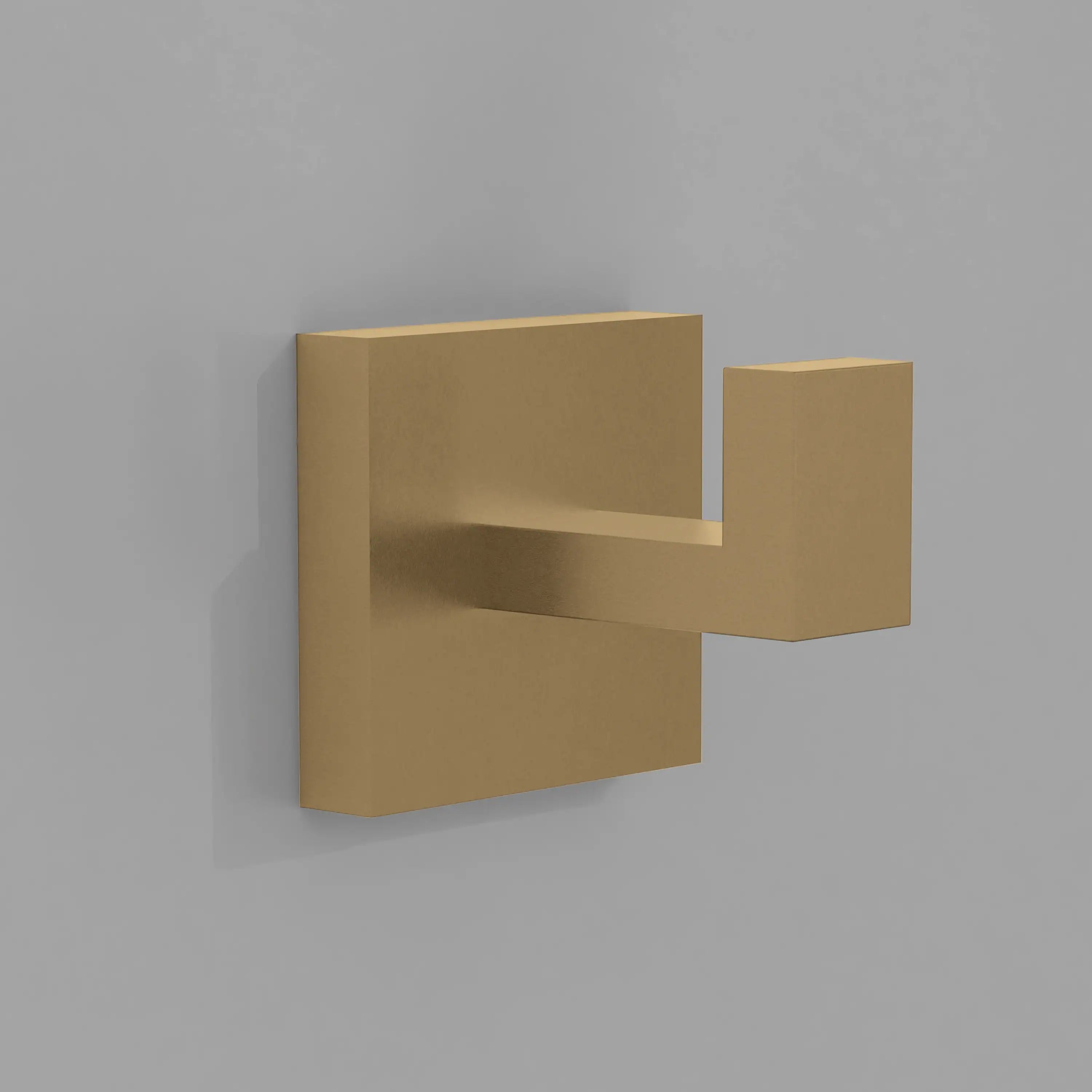 Champagne bronze towel hook with rectangular backplate and curved arm