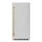 ZLINE Autograph Edition 15-Inch Touchstone Clear Cube Ice Maker with Drain Pump in DuraSnow Stainless Steel and Champagne Bronze Handle (ICCDZ-SN-15-CB)