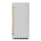 ZLINE Autograph Edition 15-Inch Touchstone Clear Cube Ice Maker with Drain Pump in DuraSnow Stainless Steel and Gold Handle (ICCDZ-SN-15-G)