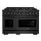 ZLINE Select Series 48-Inch Dual Fuel Range with 8 Gas Burner Cooktop and 6.7 Cu. Ft. Electric Double Oven in Black Stainless Steel (HDRB-48)