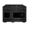 ZLINE 48-Inch Select Series Gas Range with 8 Burner Cooktop 6.7 Cu. Ft. Double Oven in Black Stainless Steel (HGRB-48)