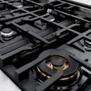 ZLINE 36-Inch Select Series Dual Fuel Range with 6 Gas Burner Cooktop and 5.2 Cu. Ft. Electric Convection Oven in Satin Stainless Steel with White Matte Door (HDRS-WM-36)