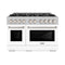 ZLINE 48-Inch Select Series Double Oven Dual Fuel Range with 8 Gas Burner Cooktop and 6.7 Cu. Ft. Electric Convection Oven in DuraSnow Stainless Steel with White Matte Door (HDRS-WM-48)