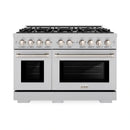 ZLINE 48-Inch Select Series Double Oven Gas Range with 8 Burner Cooktop and 6.7 Cu. Ft. Gas Convection Oven in Satin Stainless Steel (HGRS-48)