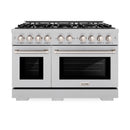 ZLINE 48-Inch Select Series Double Oven Gas Range with 8 Burner Cooktop and 6.7 Cu. Ft. Gas Convection Oven in Satin Stainless Steel (HGRS-48)