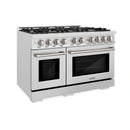 ZLINE 48-Inch Select Series Double Oven Gas Range with 8 Burner Cooktop and 6.7 Cu. Ft. Gas Convection Oven in Satin Stainless Steel (HGRS-48)