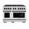 ZLINE Autograph Edition 48-Inch Select Series Gas Range with 8 Gas Burner Cooktop and 6.7 Cu. Ft. Gas Convection Oven in Satin Stainless Steel and Matte Black Accents (HGRSZ-48-MB)